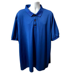 Oak Hill Polo Shirt Mens 4XLT Blue Pique Knit Short Sleeve Cool & Dry Polyester
